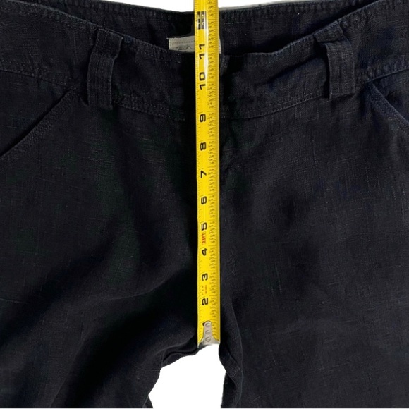 Neesh By D.A.R. Anthropologie LITHUANIAN LINEN Pants Women’s M Black Wide Leg - Picture 7 of 11